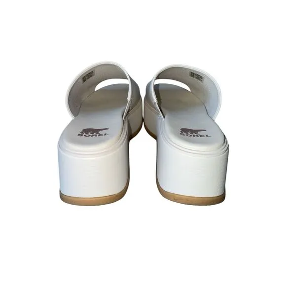 SOREL Dayspring Slide Platform Sandal In Cream/Chalk/ Gum 16