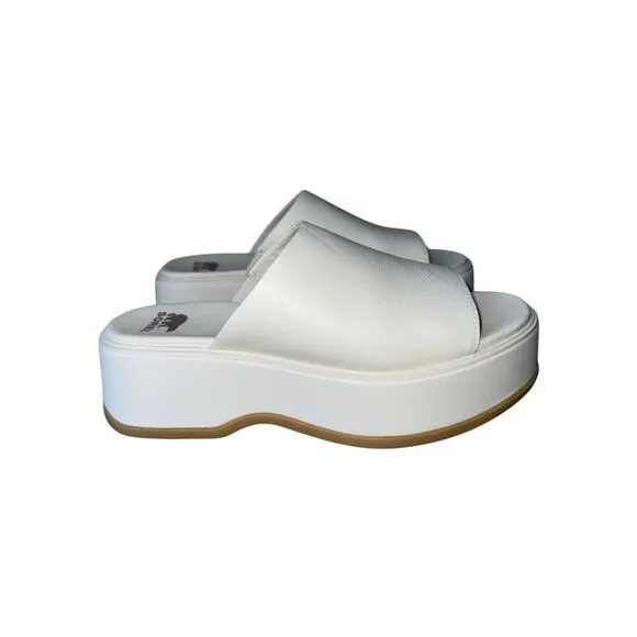SOREL Dayspring Slide Platform Sandal In Cream/Chalk/ Gum 16