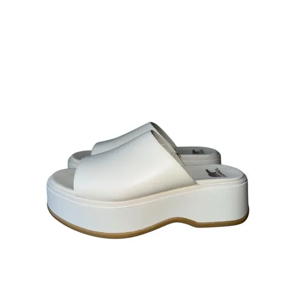 SOREL Dayspring Slide Platform Sandal In Cream/Chalk/ Gum 16