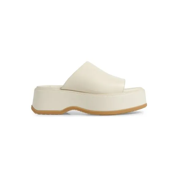 SOREL Dayspring Slide Platform Sandal In Cream/Chalk/ Gum 16