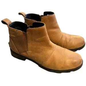 Sorel emelie chelsea boots leather tan size 10