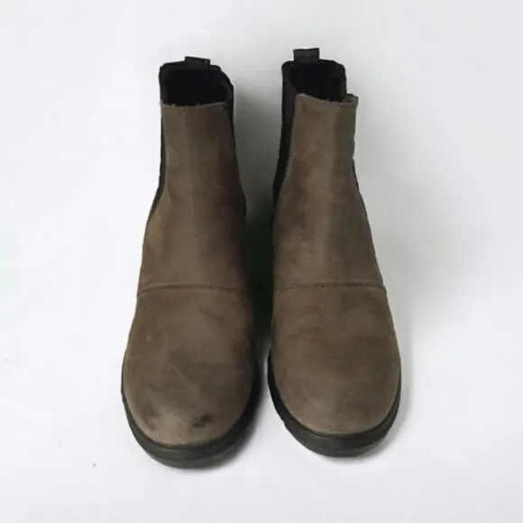 Sorel Joan of Arctic Chelsea Boot Lea Wedge Quarry Black SZ 9