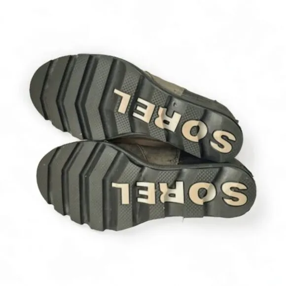 Sorel Lea Wedge Joan of Arctic Wedge Chelsea Quarry Black sz 9