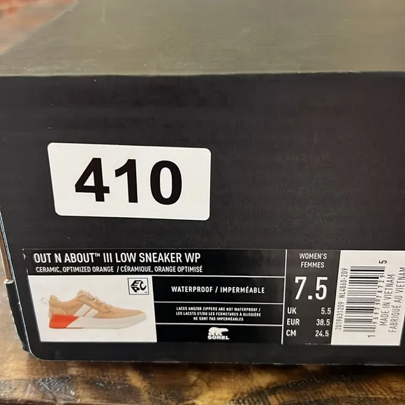 SOREL Out N About III Low Top Waterproof Sneaker NEW 7.5
