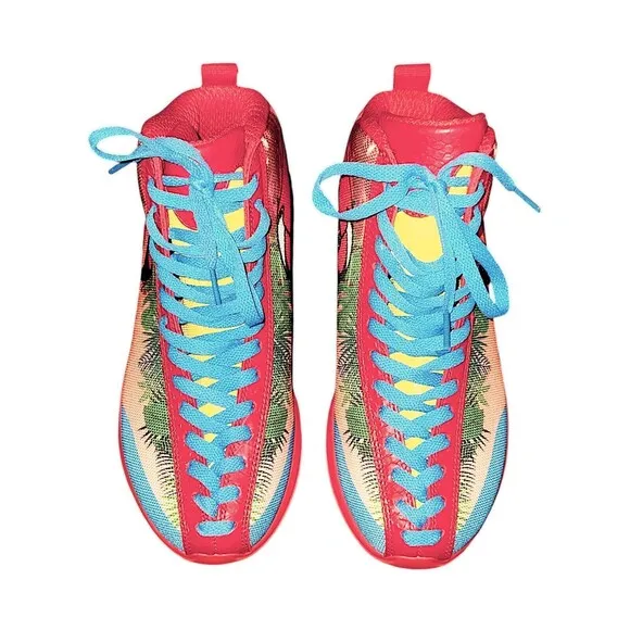Soulsfeng Red Flamingo High Top Fashion Streetwear sneakers Women’s Size 9