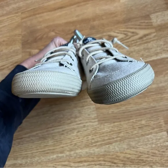 Sperry Top Sider Womens Brushed Canvas Light Beige Fashion Sneaker Size 8