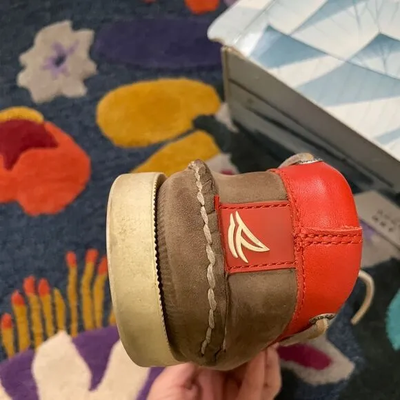 Sperry/10.5 boat/slip on shoes  - orange, tan and Cream.