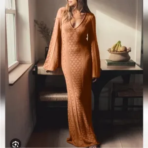 Splendid x Rachelove Rachel Love Knit Maxi Long Sleeve Crochet Cover-Up S