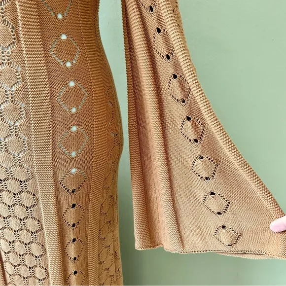 Splendid x Rachelove Rachel Love Knit Maxi Long Sleeve Crochet Cover-Up S