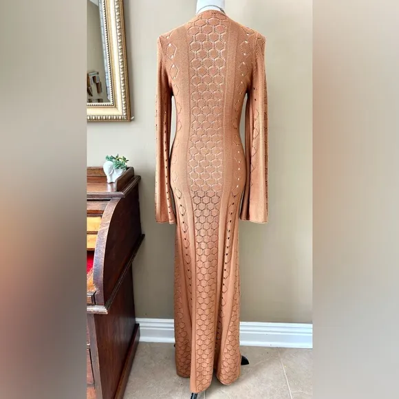 Splendid x Rachelove Rachel Love Knit Maxi Long Sleeve Crochet Cover-Up S