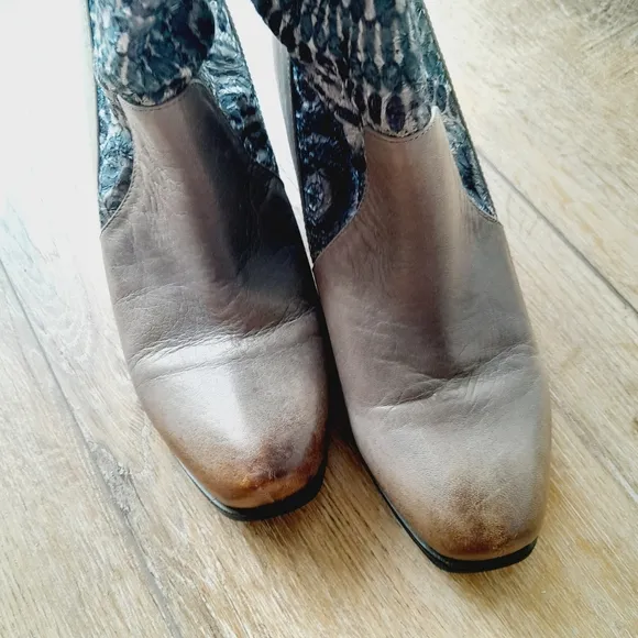Spring Step Leather Embroidery Comfort Boho Distressed Boots Sz 38EU/7.5 US