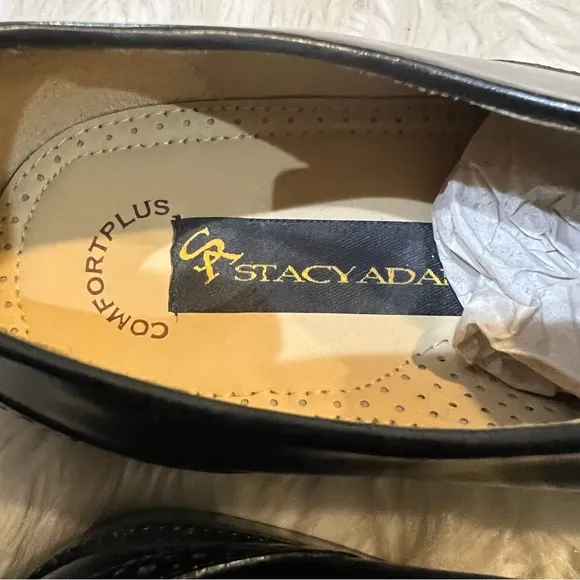 Stacy Adams 23574 NEW Black Leather Cap Toe Lace Up Oxfords Dress Shoes 10M