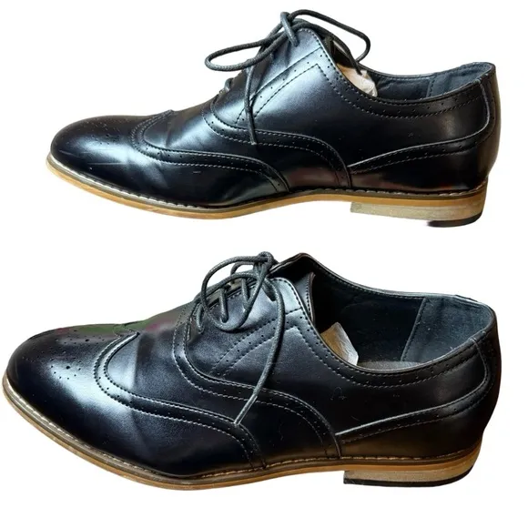 Stacy Adams Black Cap-Toe Oxford Dress Shoes 7M Like New
