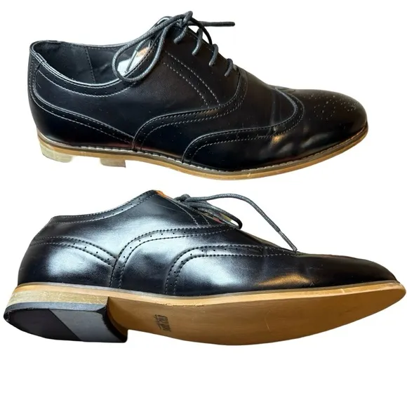 Stacy Adams Black Cap-Toe Oxford Dress Shoes 7M Like New