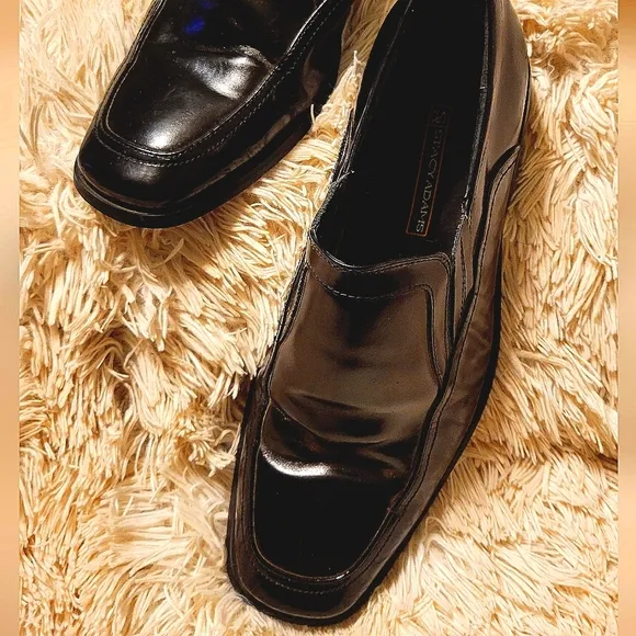 STACY ADAMS BLACK WINGTIP DRESS SHOES EXCELLENT CONDITION