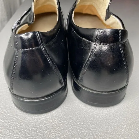 Stacy Adams Leather Dress Shoes Mens Size 13 Black Slip On Square Toe Loafer