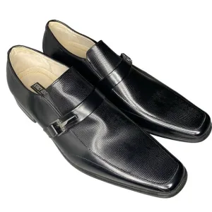 Stacy Adams Leather Dress Shoes Mens Size 13 Black Slip On Square Toe Loafer