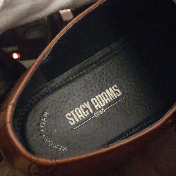 STACY ADAMS Men's Mabry Moc Toe Double Monk Strap Tan Buffalo Leather ShoeS