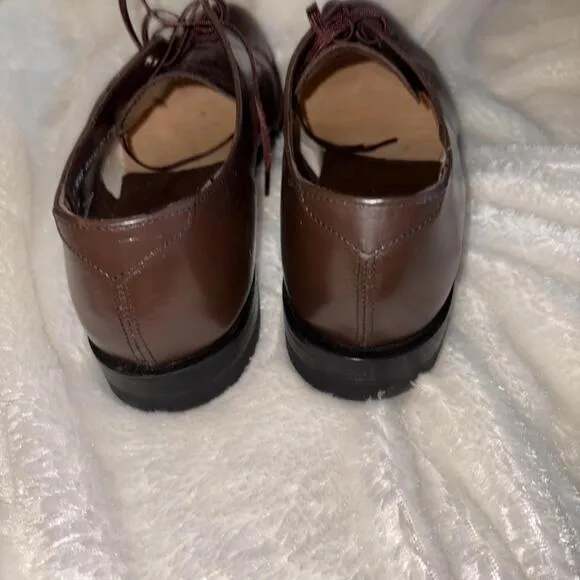 Stacy Adams Men's Madison Cap Toe Brown Leather Dress Shoes Size 9.5