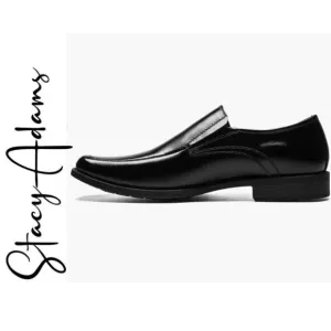 Stacy Adams Cassidy Black Leather Slip-On Loafers Dress Shoes