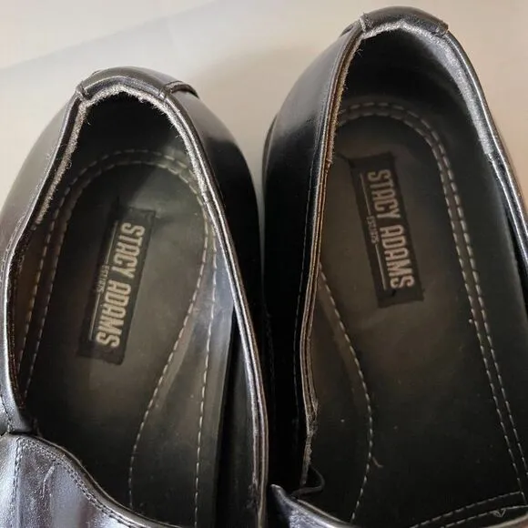 Stacy Adams Cassidy Black Leather Slip-On Loafers Dress Shoes
