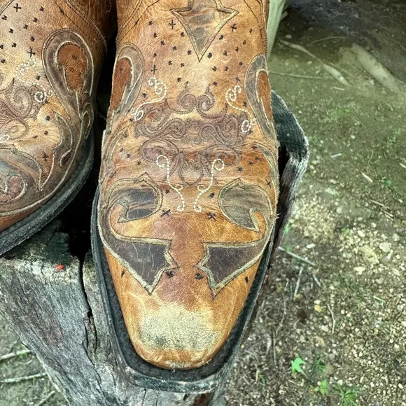 Sterling River Brown Leather Cowgirl Boots Size 8.5
