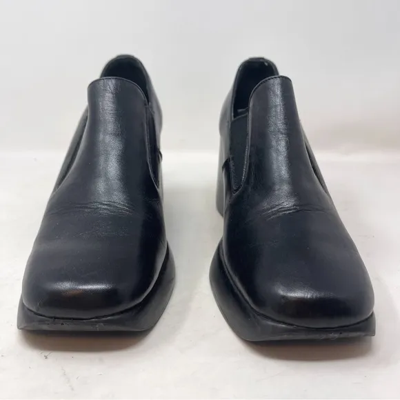 Steve Madden 90s Platforms Black Chunky Heels Shoes genuine leather size 10 Y2K