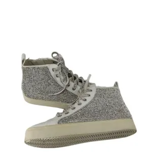 Steve Madden Bondi Women's High Top Sneakers White Rhinestones Size 7 NWT