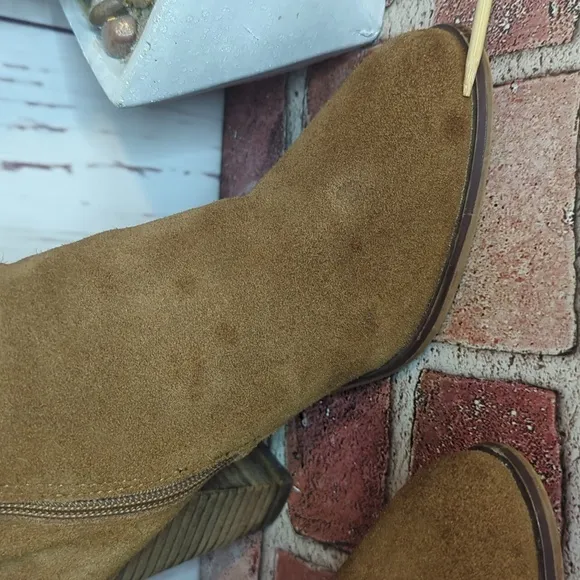 Steve Madden Cognac Brown Suede Tall Fringe Calissa Boot Womens 6 RARE
