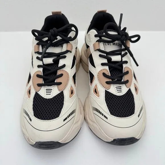 Steve Madden Cordyn Black and Tan Chunky Sneakers Women's 9.5