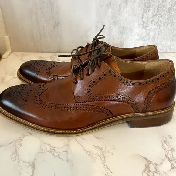 Steve Madden Dress Shoes Men's Sz 10.5 Leather Hoxton Wingtip Ombre‎ Business