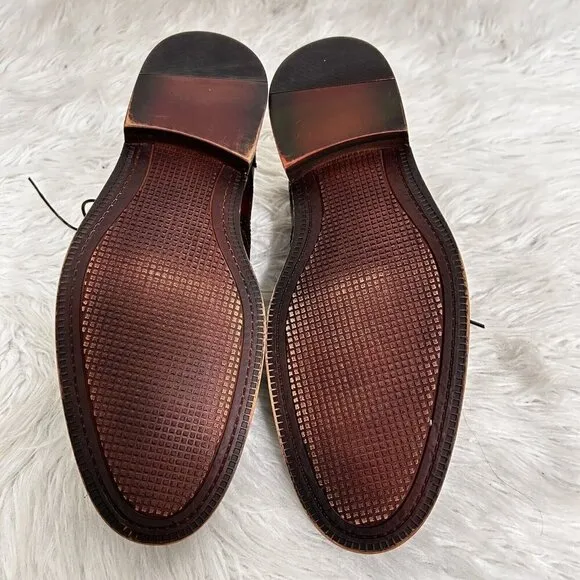 Steve Madden Mens Size 10 Bisson Brown Leather Wingtip Derby Lace Up Dress Shoes