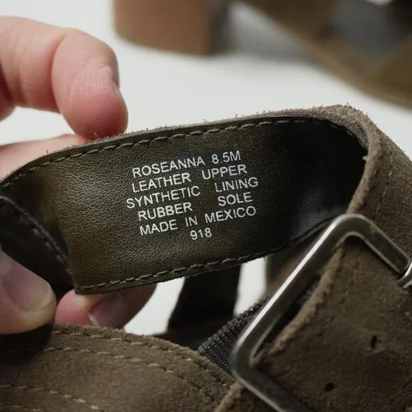 Steve Madden Roseanna Brown Suede Sandals Heels Shoes Womens 8.5 Buckle Bohemian