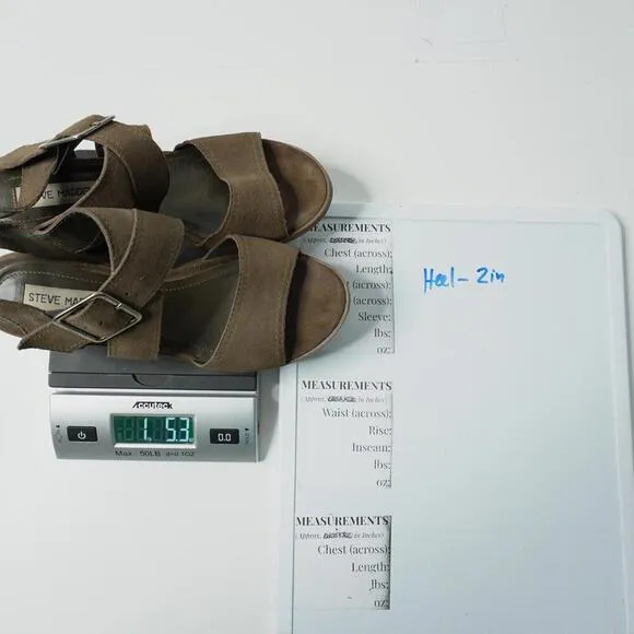 Steve Madden Roseanna Brown Suede Sandals Heels Shoes Womens 8.5 Buckle Bohemian