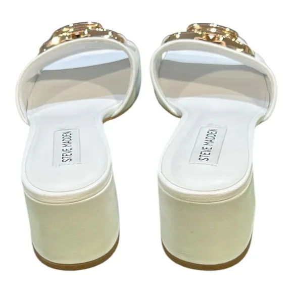 Steve Madden Women’s Santana White Sandals Size 8.5.