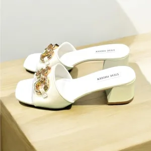 Steve Madden Women’s Santana White Sandals Size 8.5.