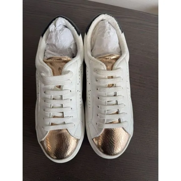 Steve Madden Women's 8.5 Rezume Sneakers Shoes New Star Pink Golden Leather