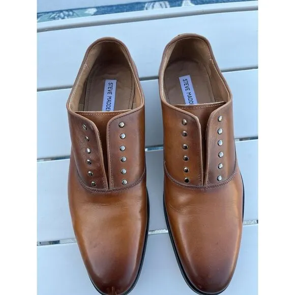 Steven Madden Pointed Leather Slip On Casual Loafer - Size 10 - Brown