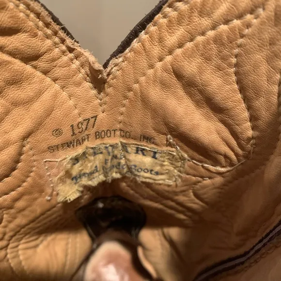 Stewart Boot Co. Vintage 1977 Hand Made‎ Western Boots Brown 9.5