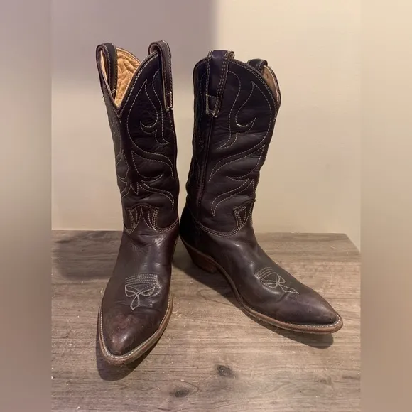 Stewart Boot Co. Vintage 1977 Hand Made‎ Western Boots Brown 9.5