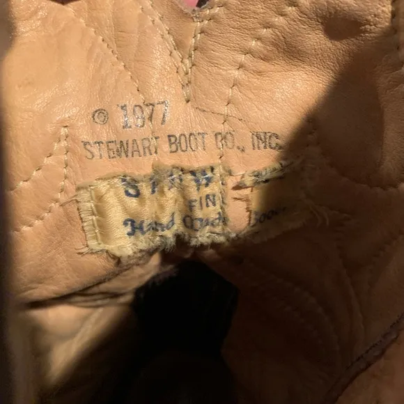 Stewart Boot Co. Vintage 1977 Hand Made‎ Western Boots Brown 9.5
