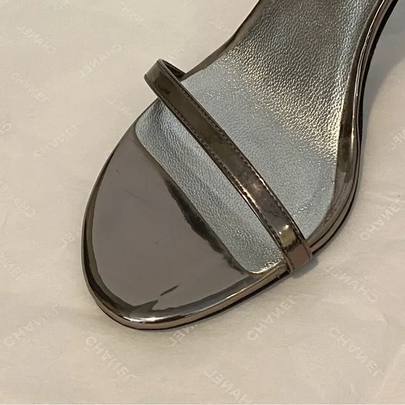 Stuart Weitzman Nudistsong Ankle Strap 4&quot; Stilletos in Pewter Bronze US 9 M