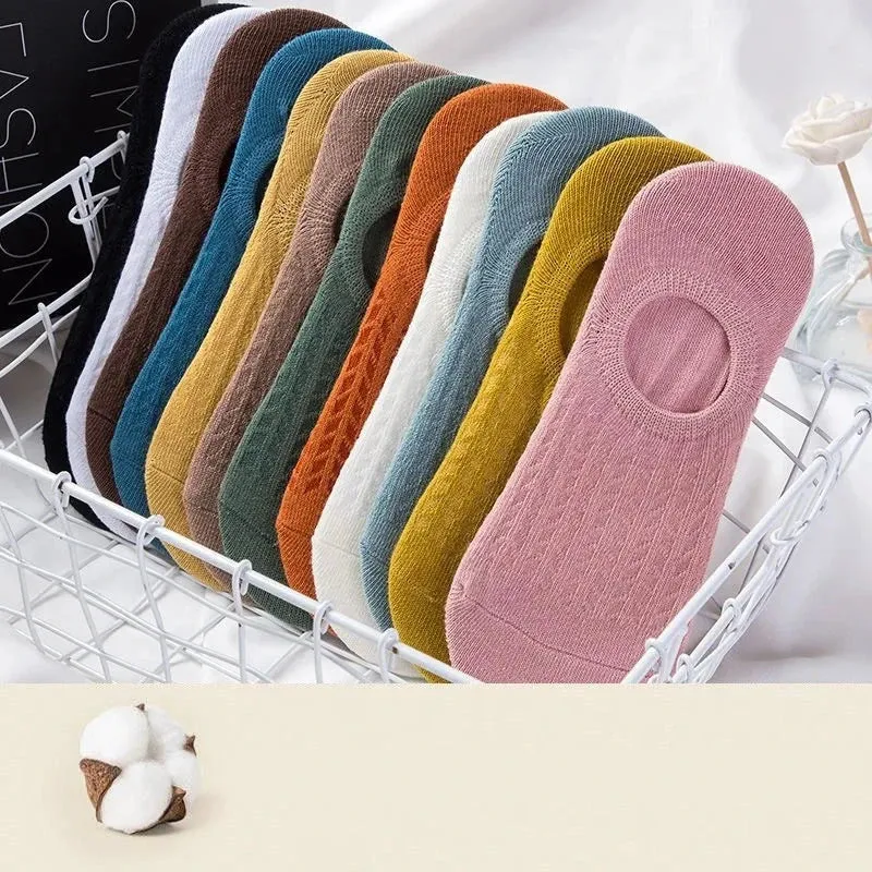 Summer Solid Color Ankle Boat Socks
