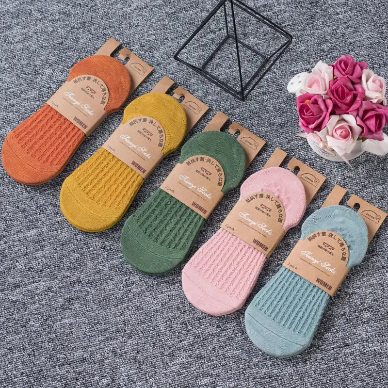 Summer Solid Color Ankle Boat Socks