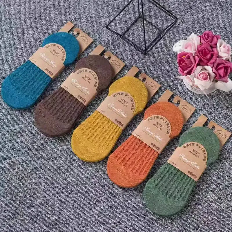 Summer Solid Color Ankle Boat Socks