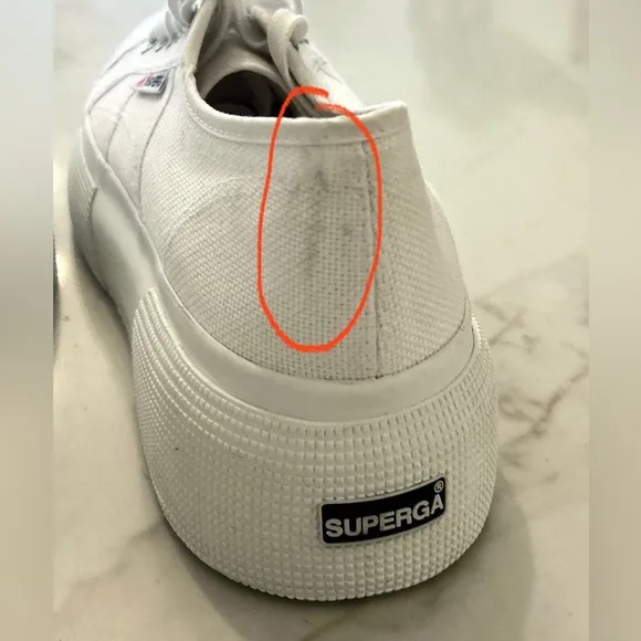 Superga White Canvas Platform Sneakers Size EU 39 US 8 Low Tops Textured…