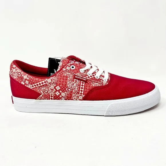 Supra Cobalt Rose Print Red White Mens Skateboard Shoes Sneakers 05663 625