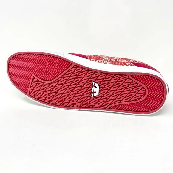 Supra Cobalt Rose Print Red White Mens Skateboard Shoes Sneakers 05663 625