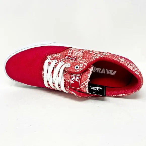 Supra Cobalt Rose Print Red White Mens Skateboard Shoes Sneakers 05663 625
