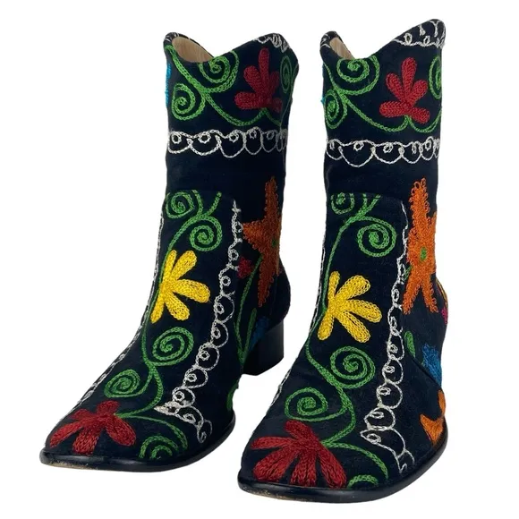 Suzani Embroidered Ankle Boots CCO